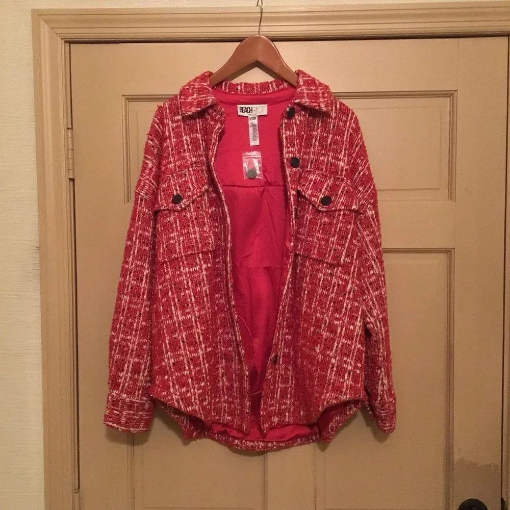 NWOT Beach Riot Noelle Jacket In Merry Sparkle Tweed